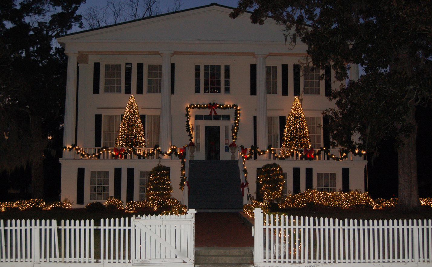 Home decorated for the holidays in St. Marys, Georgia