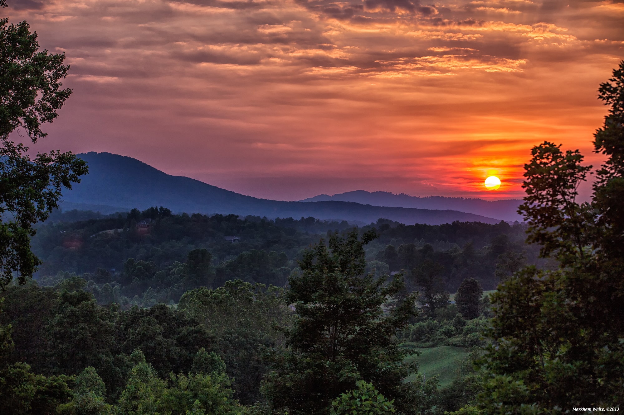 Sunset from Brasstown Valley Resort in Hiawassee, Georgia