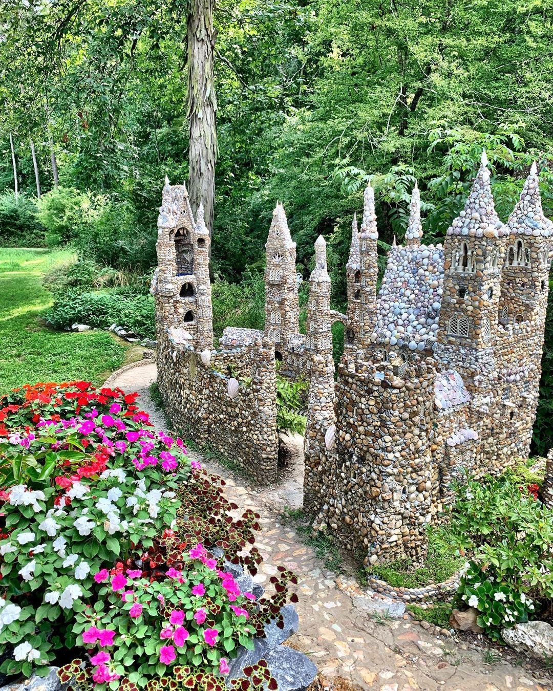 Castle made of rocks at The Rock Garden in Calhoun, Georgia