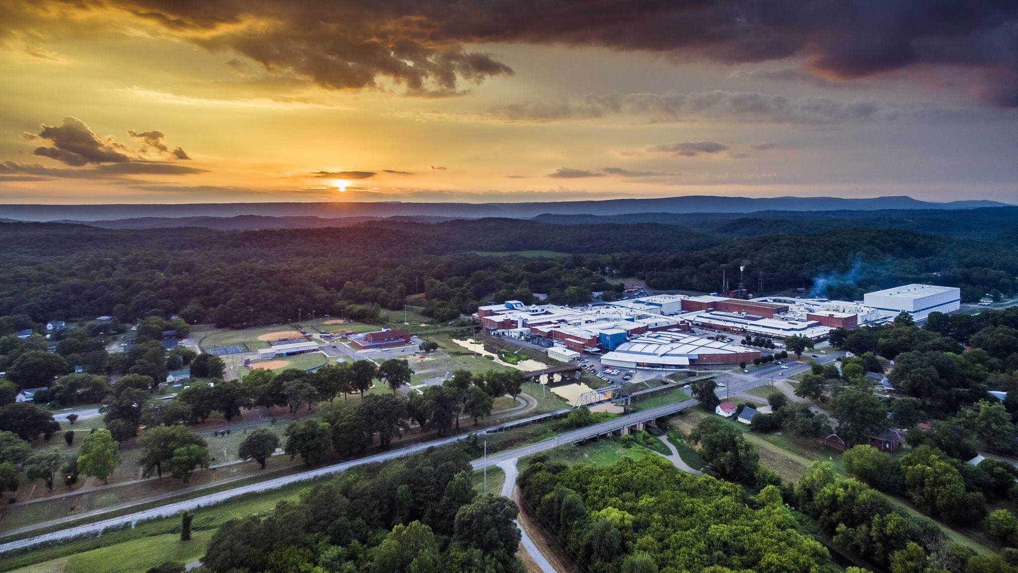 Aerial view of Trion, Georgia