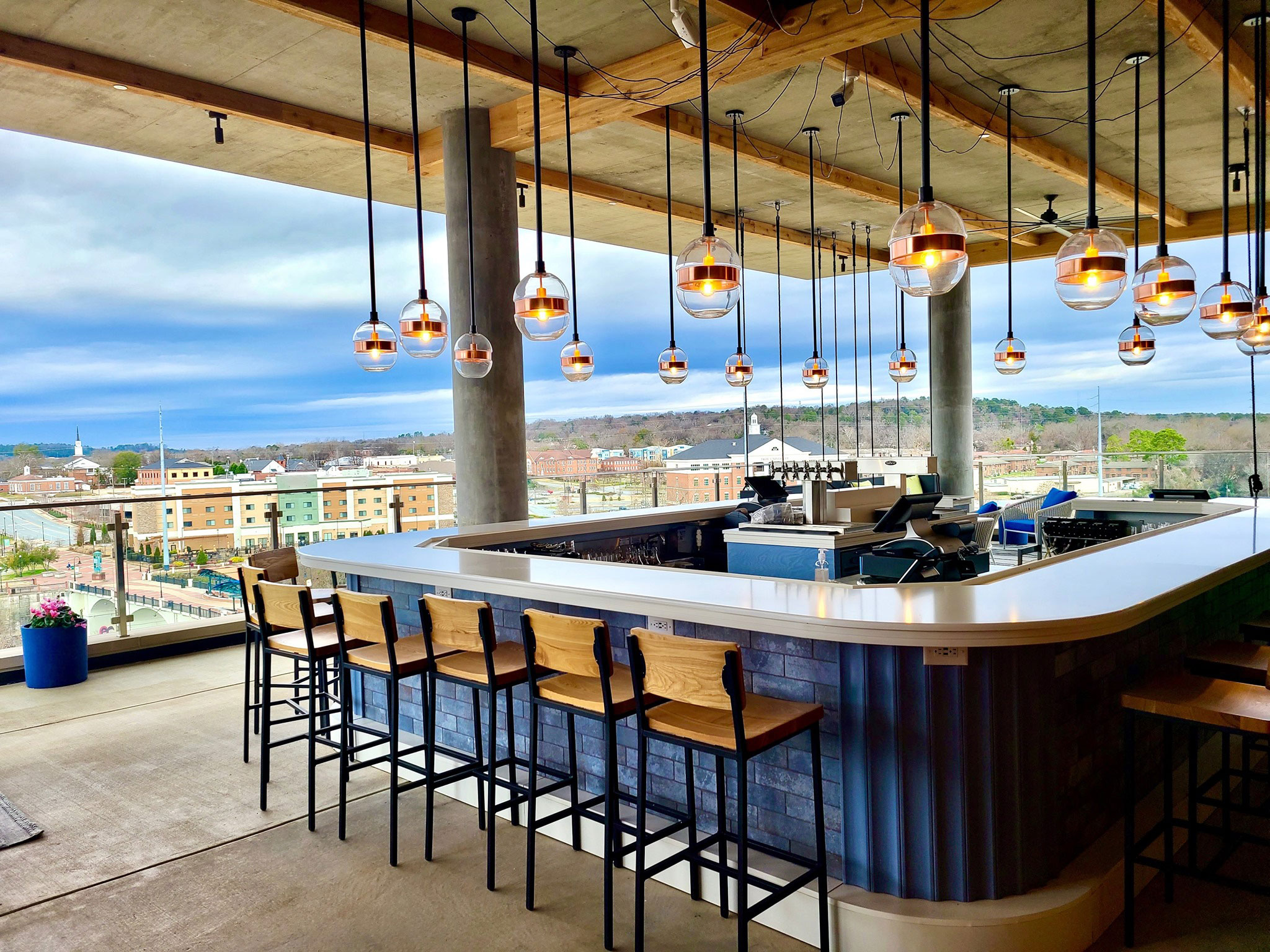 Rooftop bar at Hotel Indigo in Columbus, Georgia