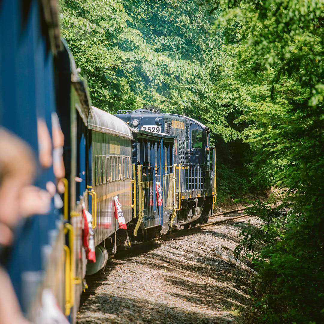 Blue Ridge Scenic Railway in the summer in Blue Ridge, Georgia