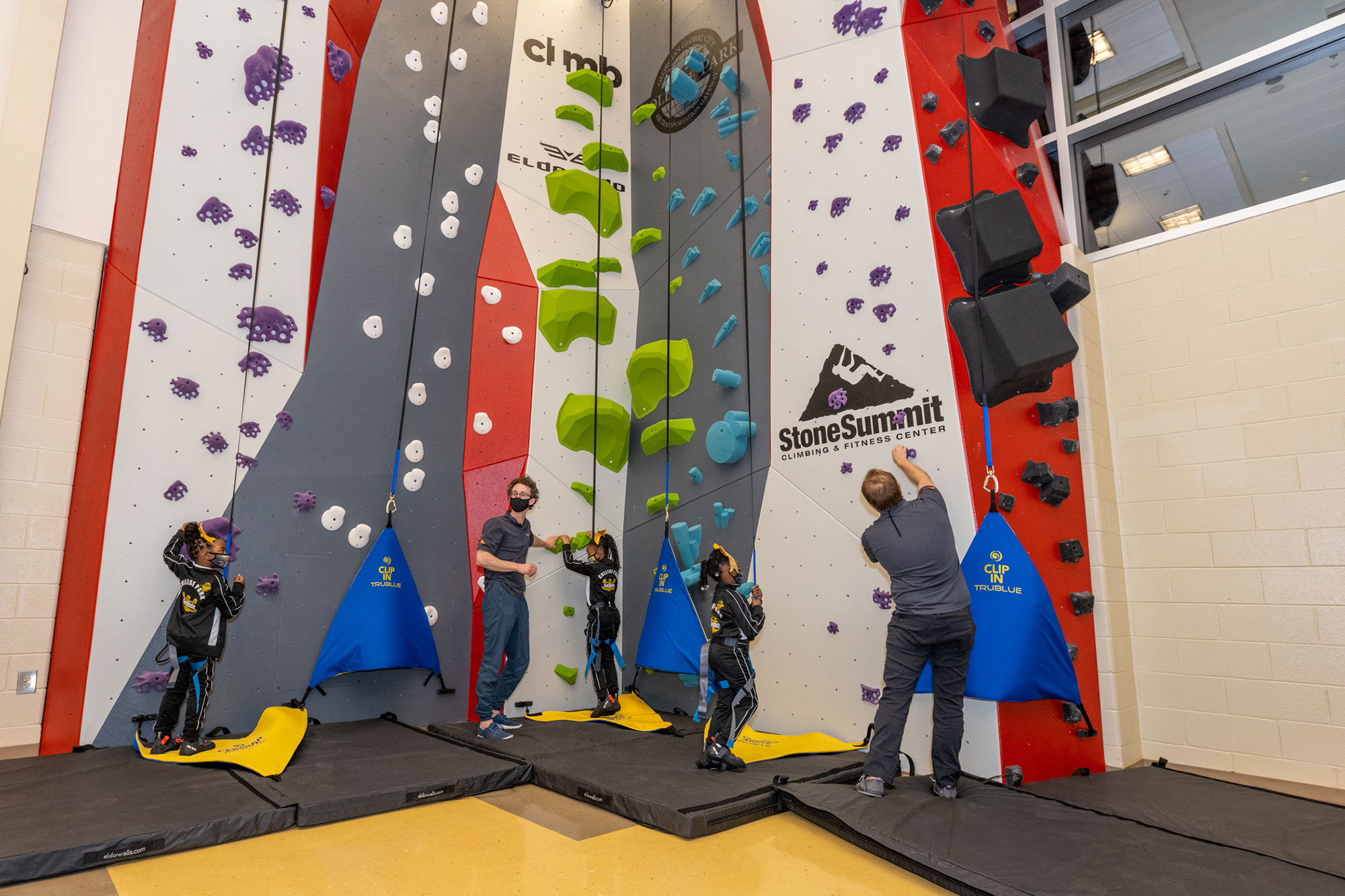 Rock climbing wall in College Park, Georgia