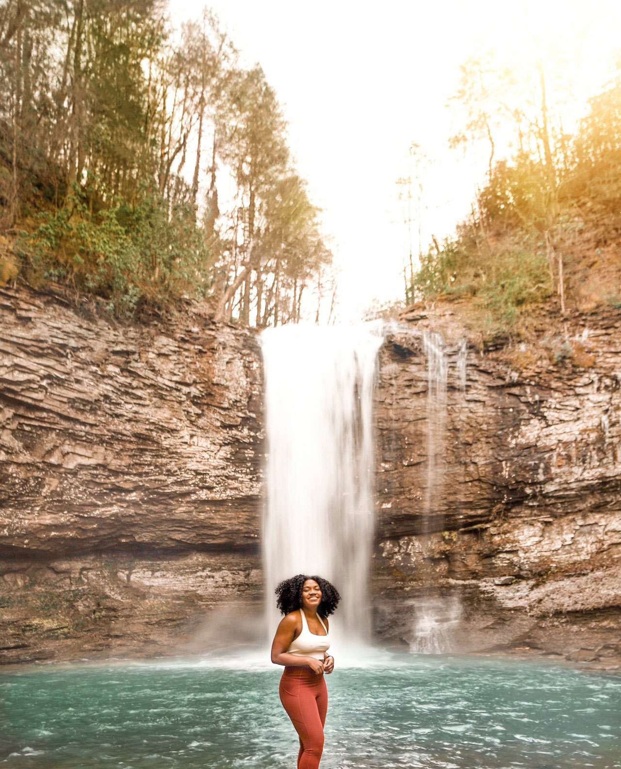 Hike to waterfalls at Cloudland Canyon State Park in Rising Fawn, Georgia