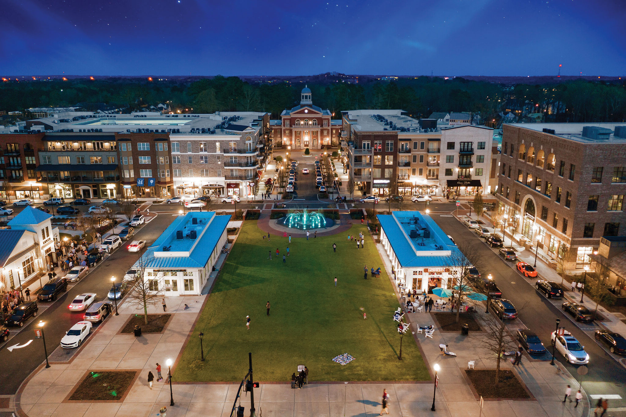 Aerial view of downtown Alpharetta, Georgia