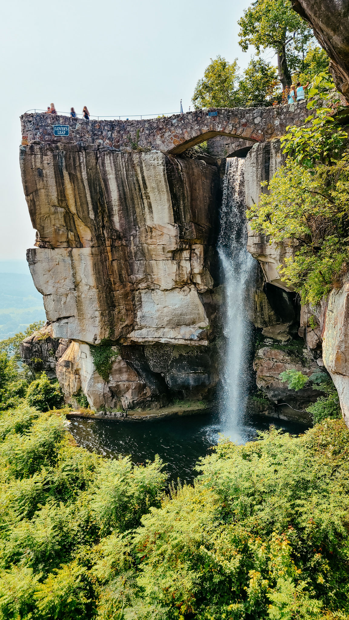 Lover's Leap waterfall at Rock City Gardens in Lookout Mountain, Georgia.