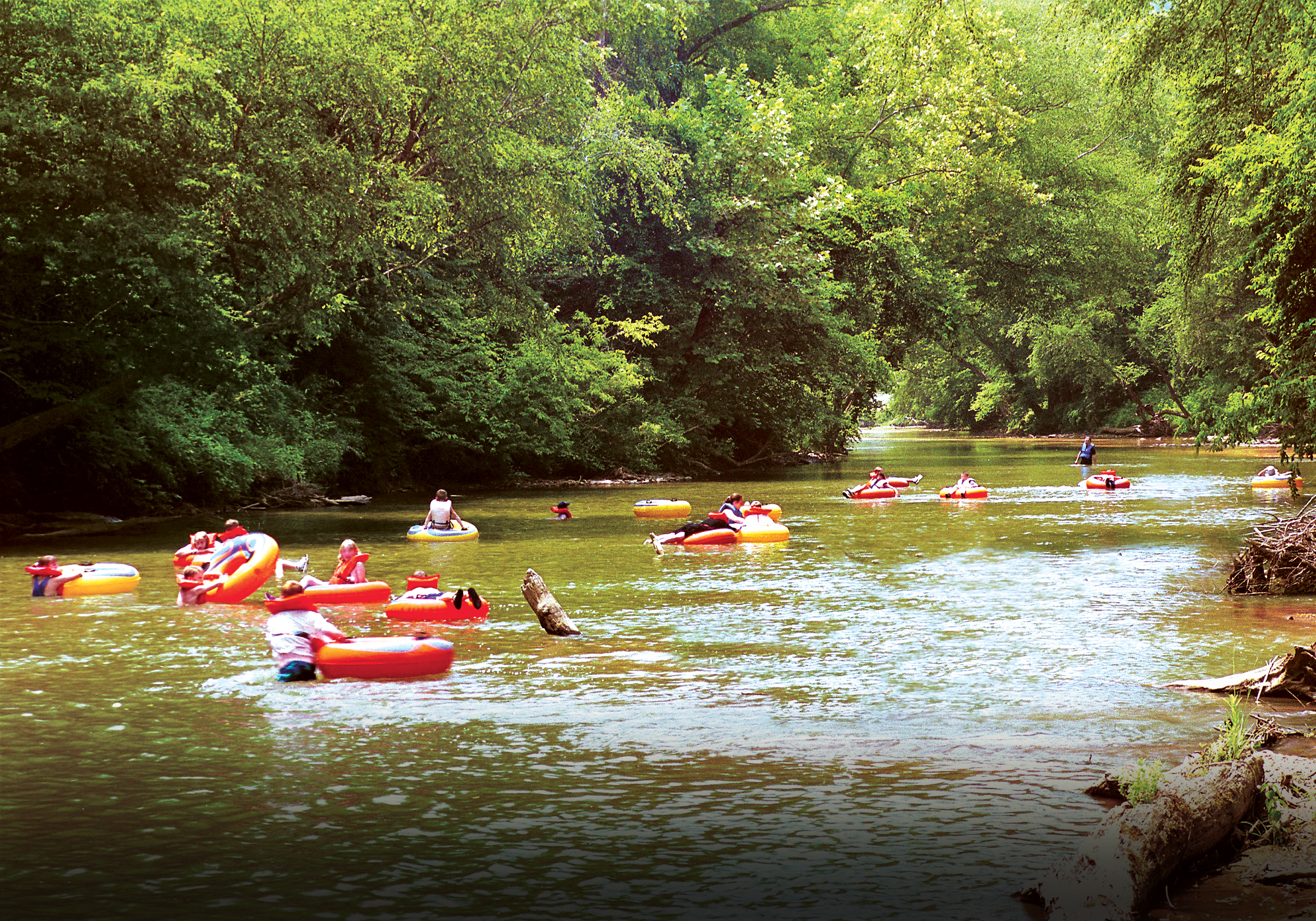 Tubing on the Chestatee River in Dahlonega, Georgia
