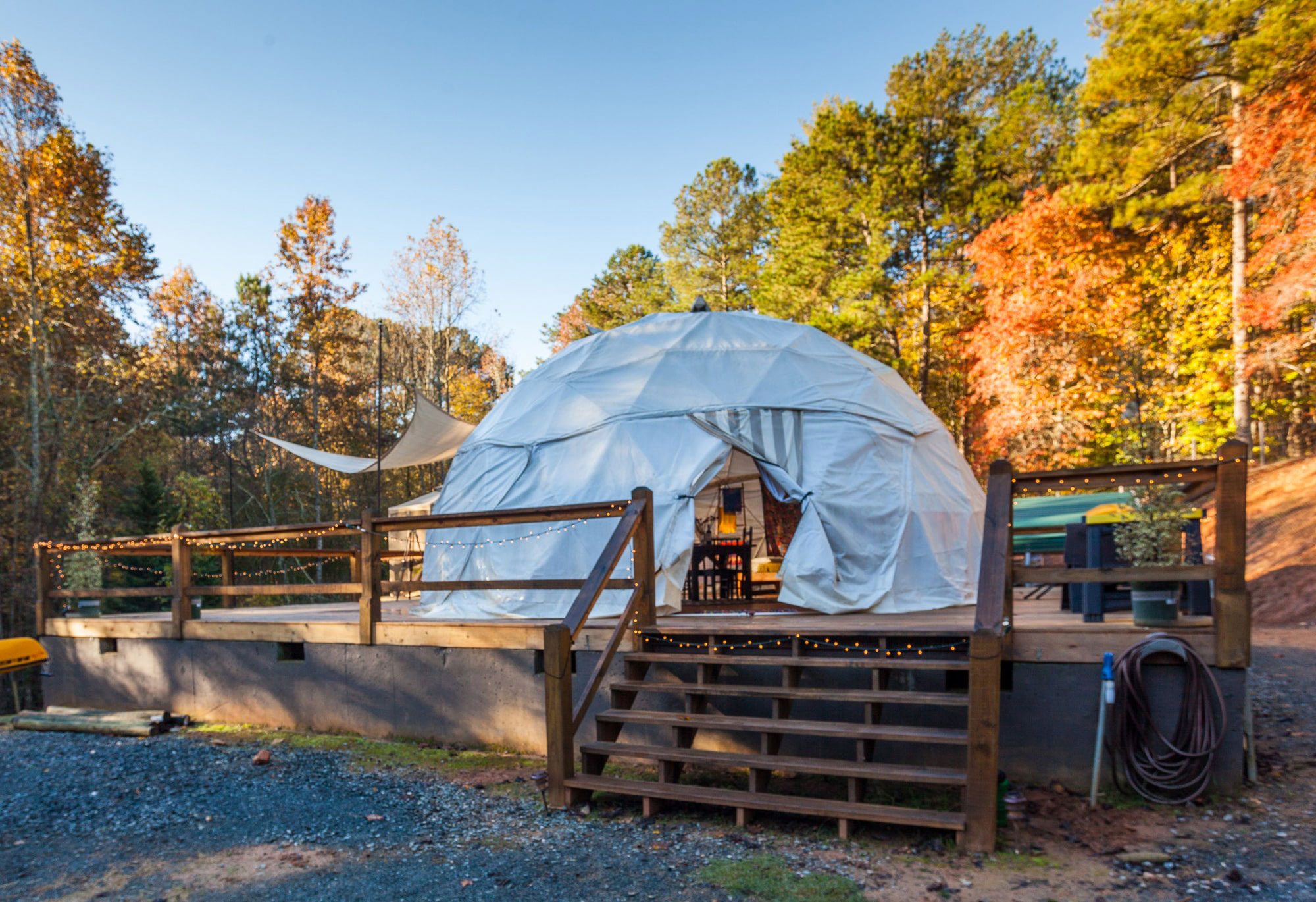 Geodesic dome camping in Ellijay, Georgia
