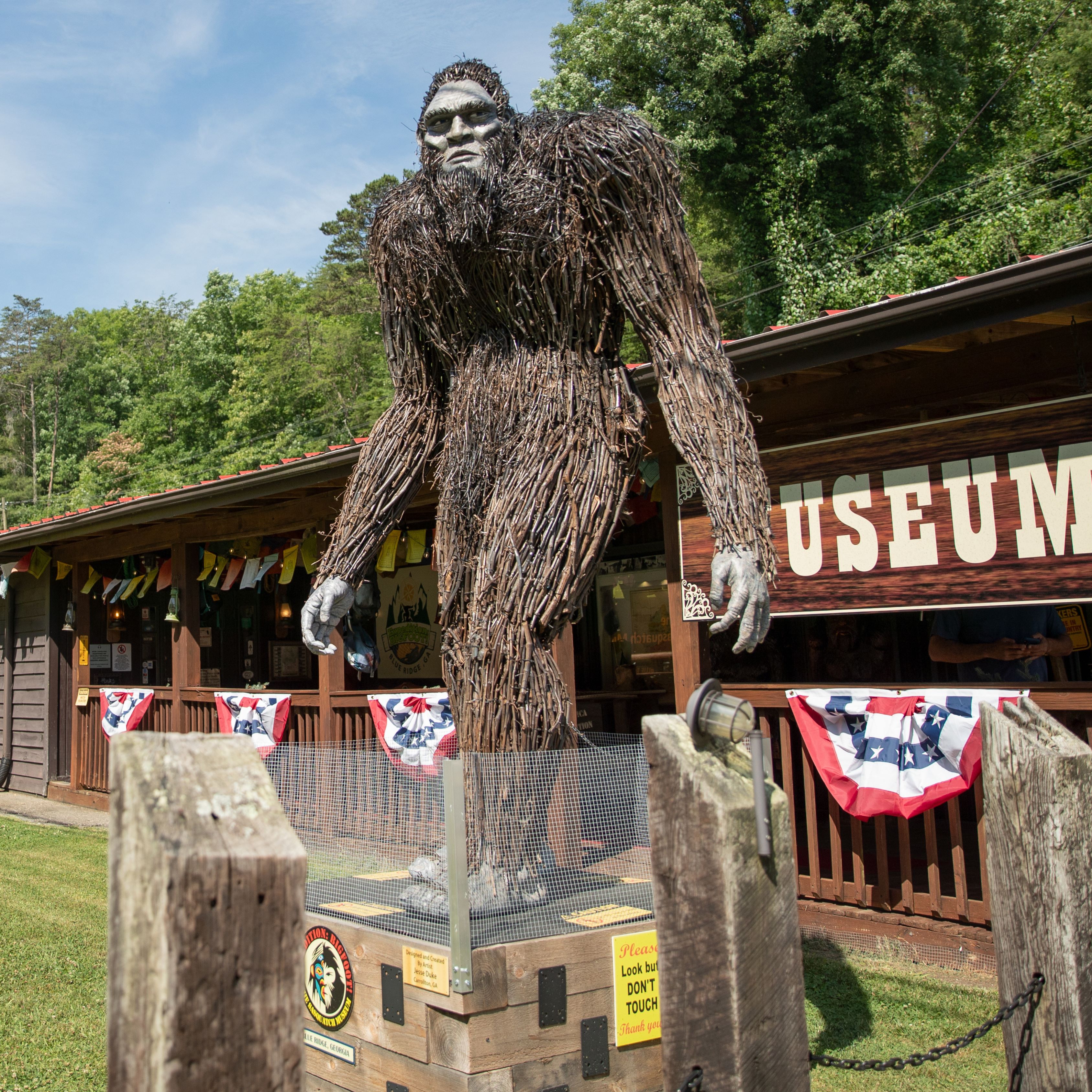 Large Sasquatch figure outside Expedition: Bigfoot! near Ellijay, Georgia