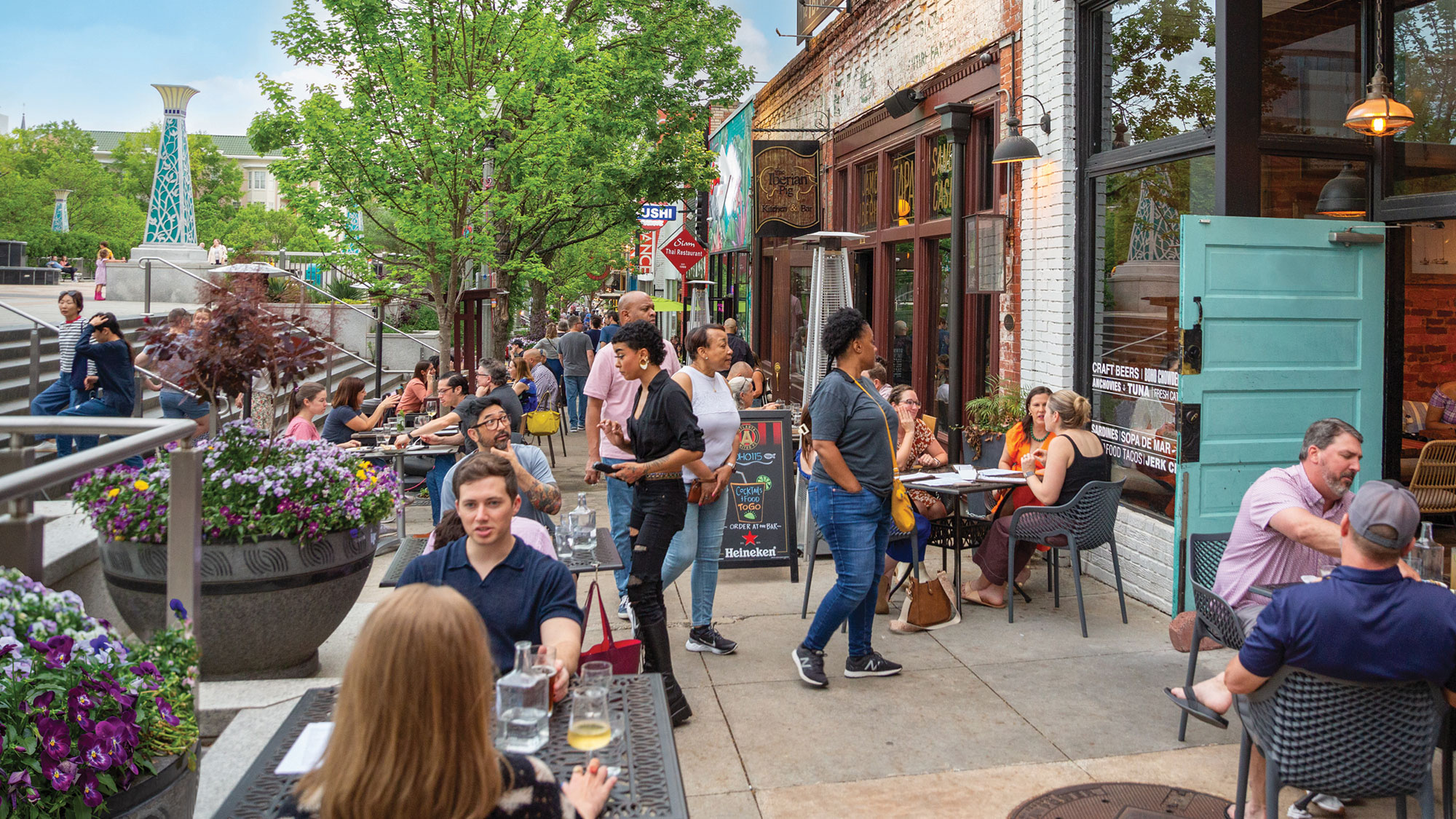 Dining in downtown Decatur, Georgia