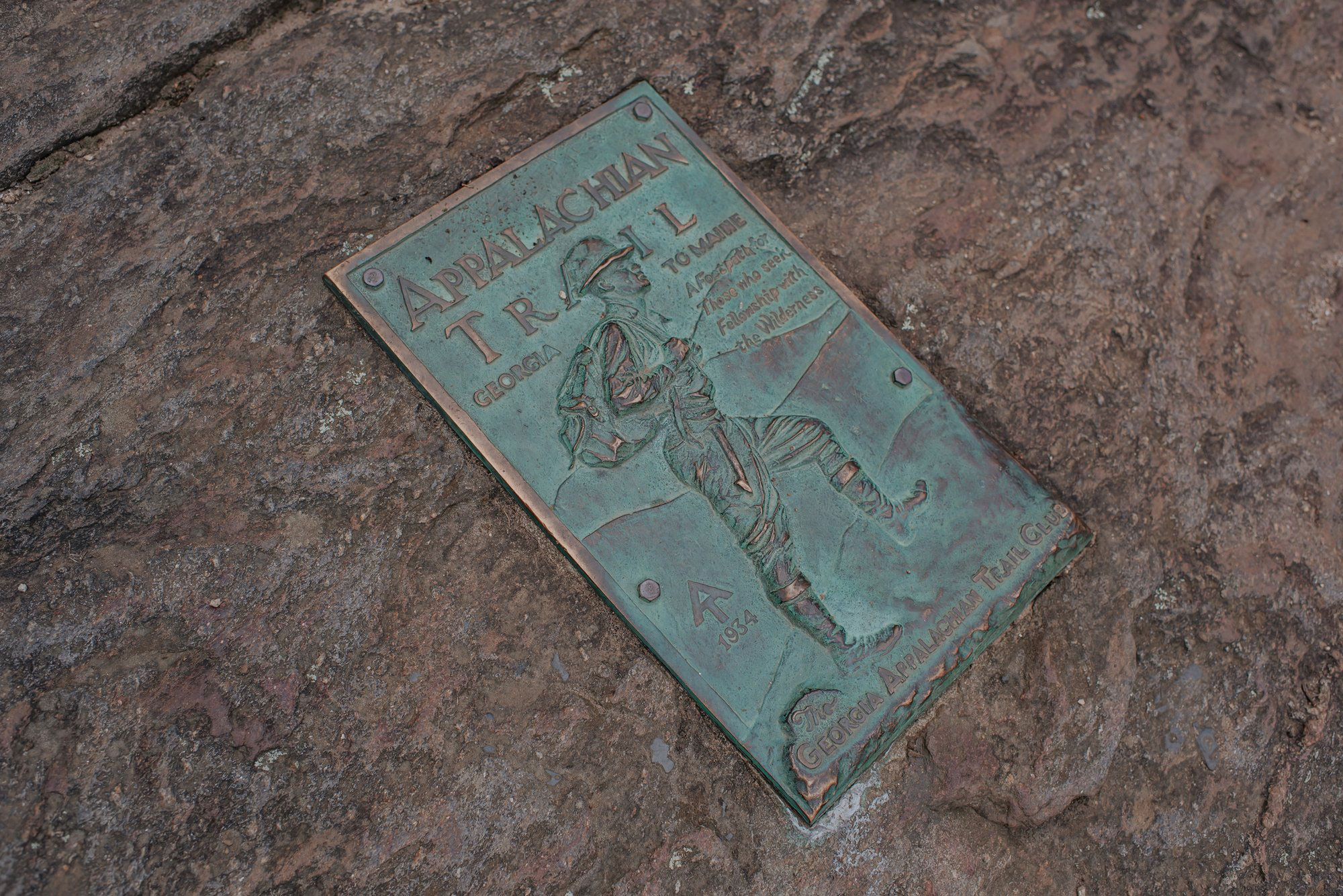 Appalachian Trail plaque in Georgia