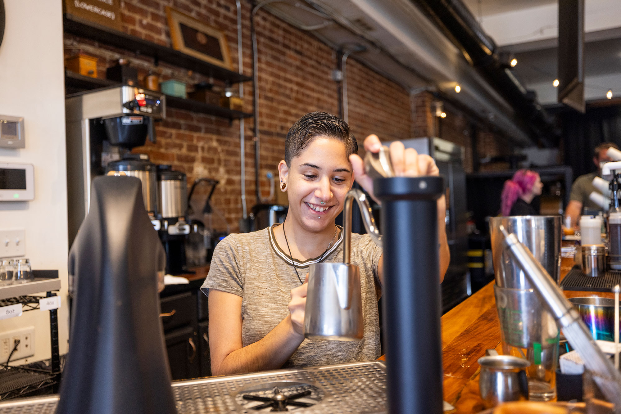 Barista at Ubora Coffee in Augusta, Georgia