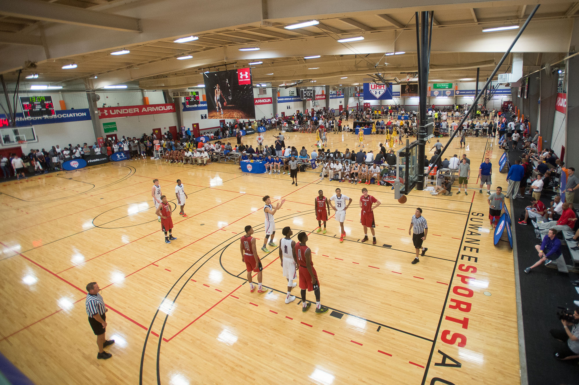 Youth basketball at Suwanee Sports Academy in Suwanee, Georgia