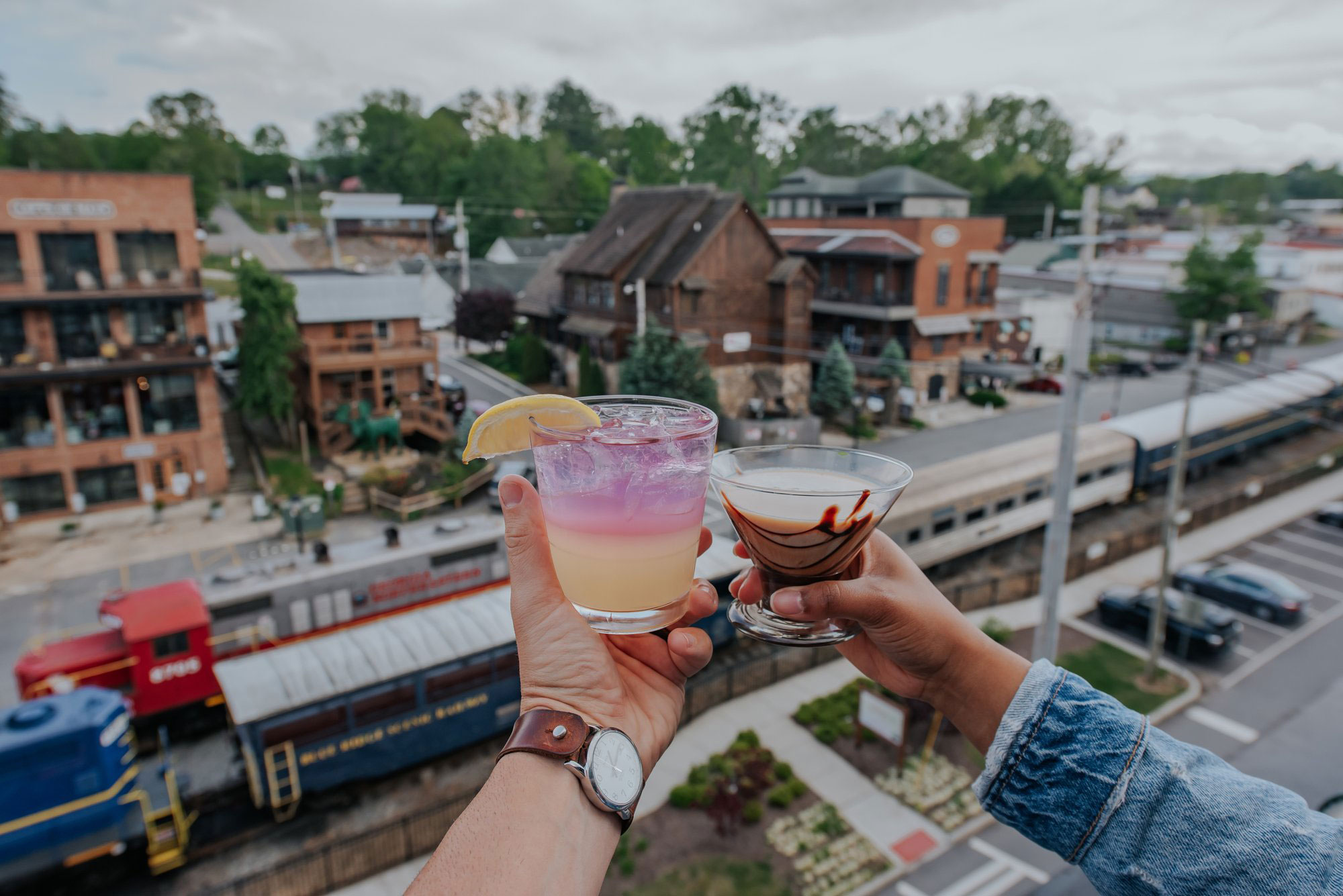 Cocktails at Hook and Eye in Blue Ridge, Georgia