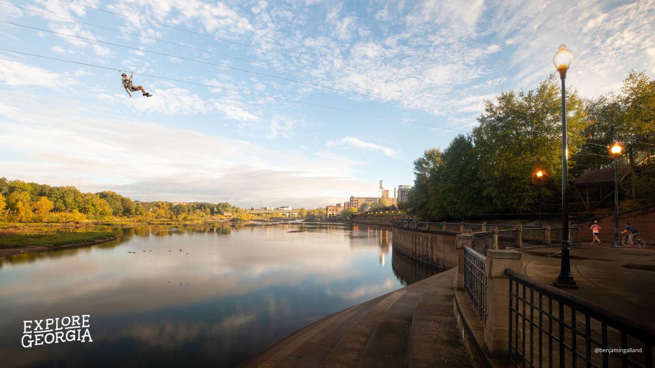 Columbus Riverwalk in Columbus, Georgia. Photo by @benjamingalland