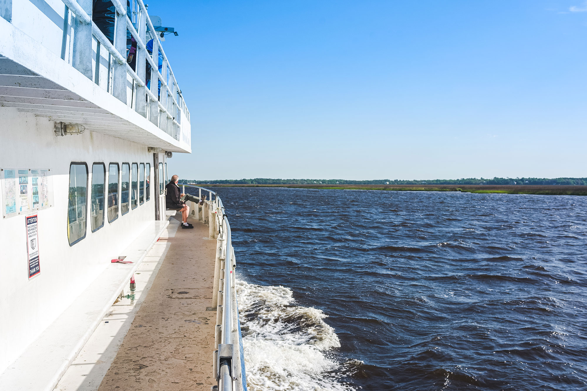 Riding the ferry to Cumberland Island, Georgia. Photo by @wandernorthga