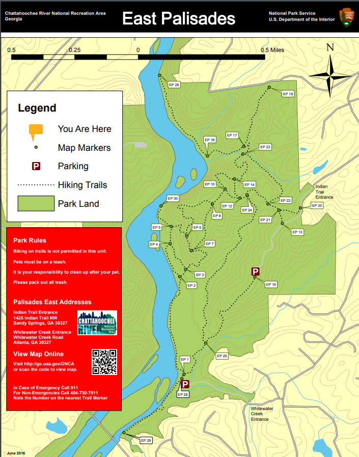 East Palisades trail map image