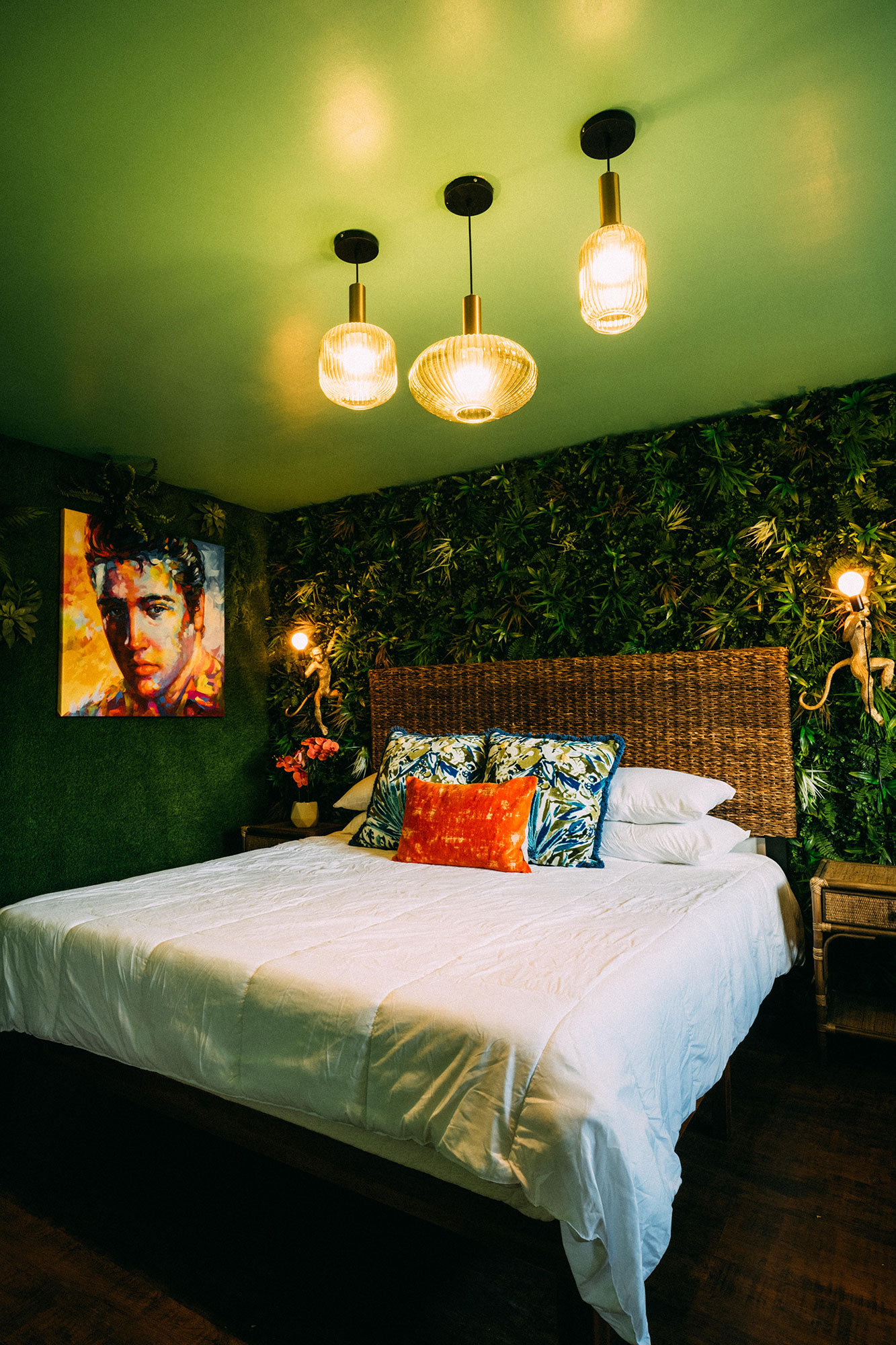 Elvis' Jungle room at The Groovy Nomad in Trenton, Georgia