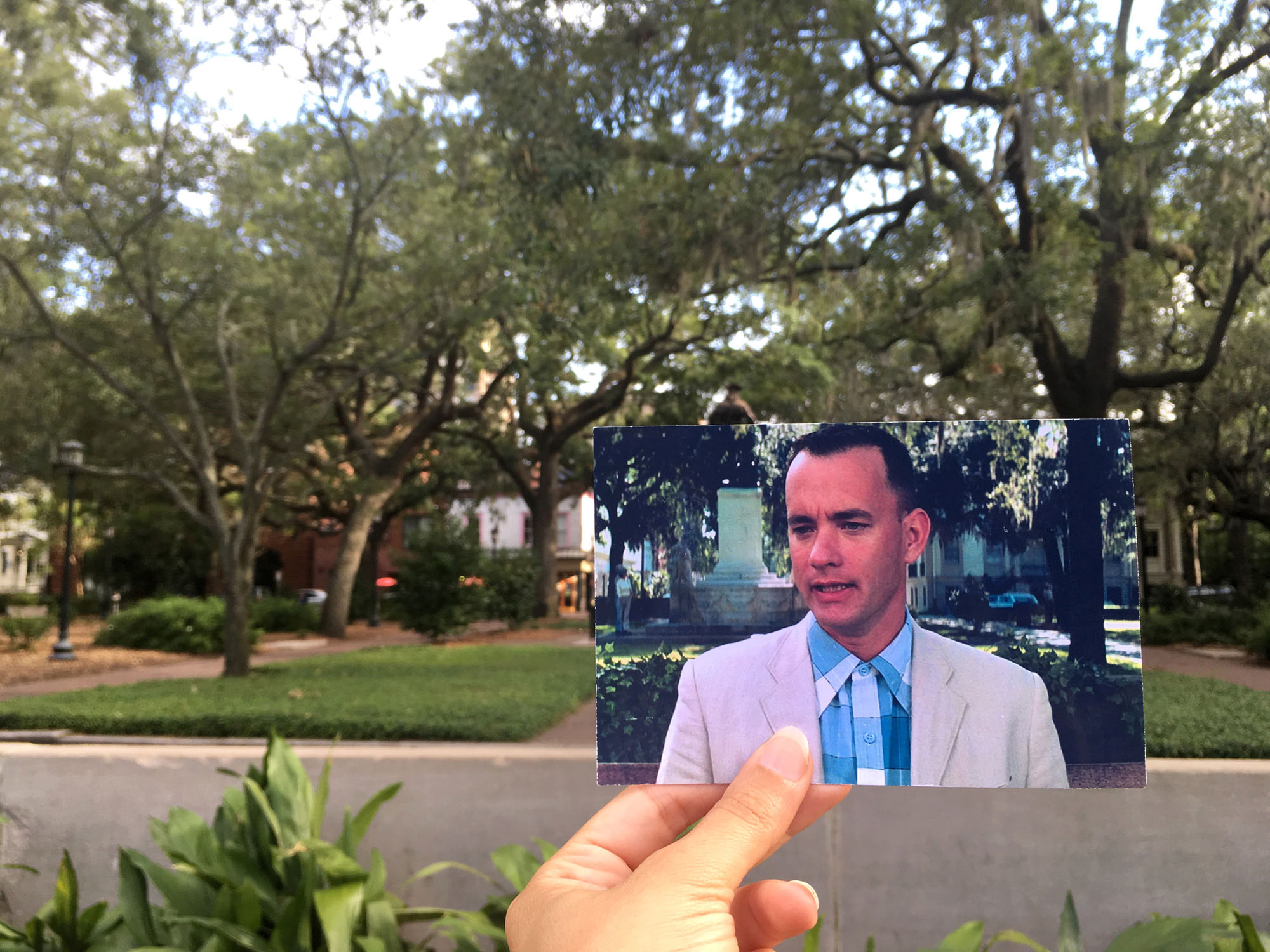 Forrest Gump photo in Chippewa Square in Savannah, Georgia