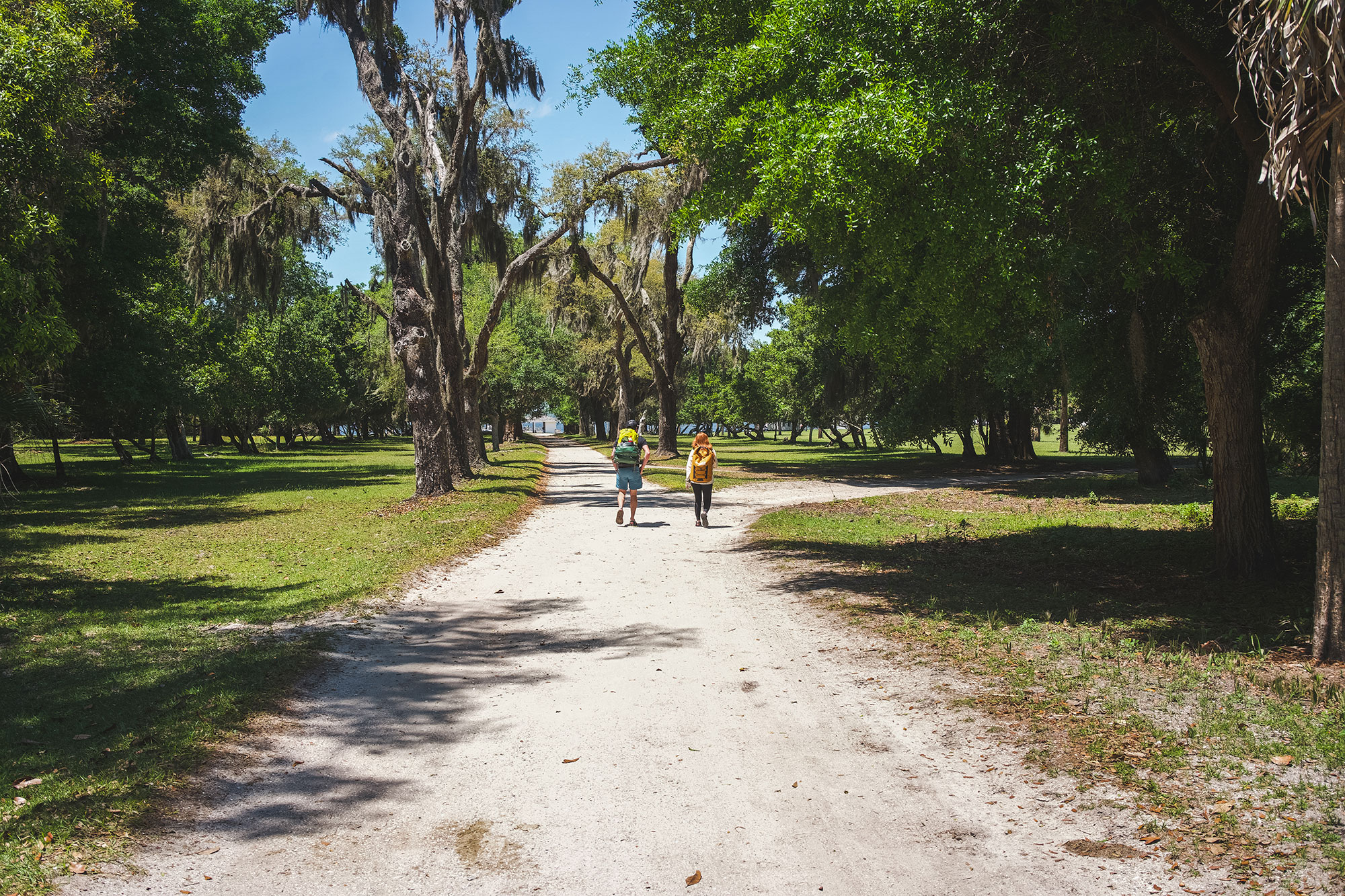 Two hikers on Cumberland Island, Georgia