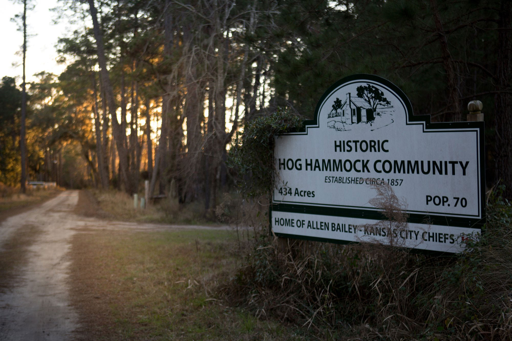 Hog Hammock Community sign on Sapelo Island, Georgia