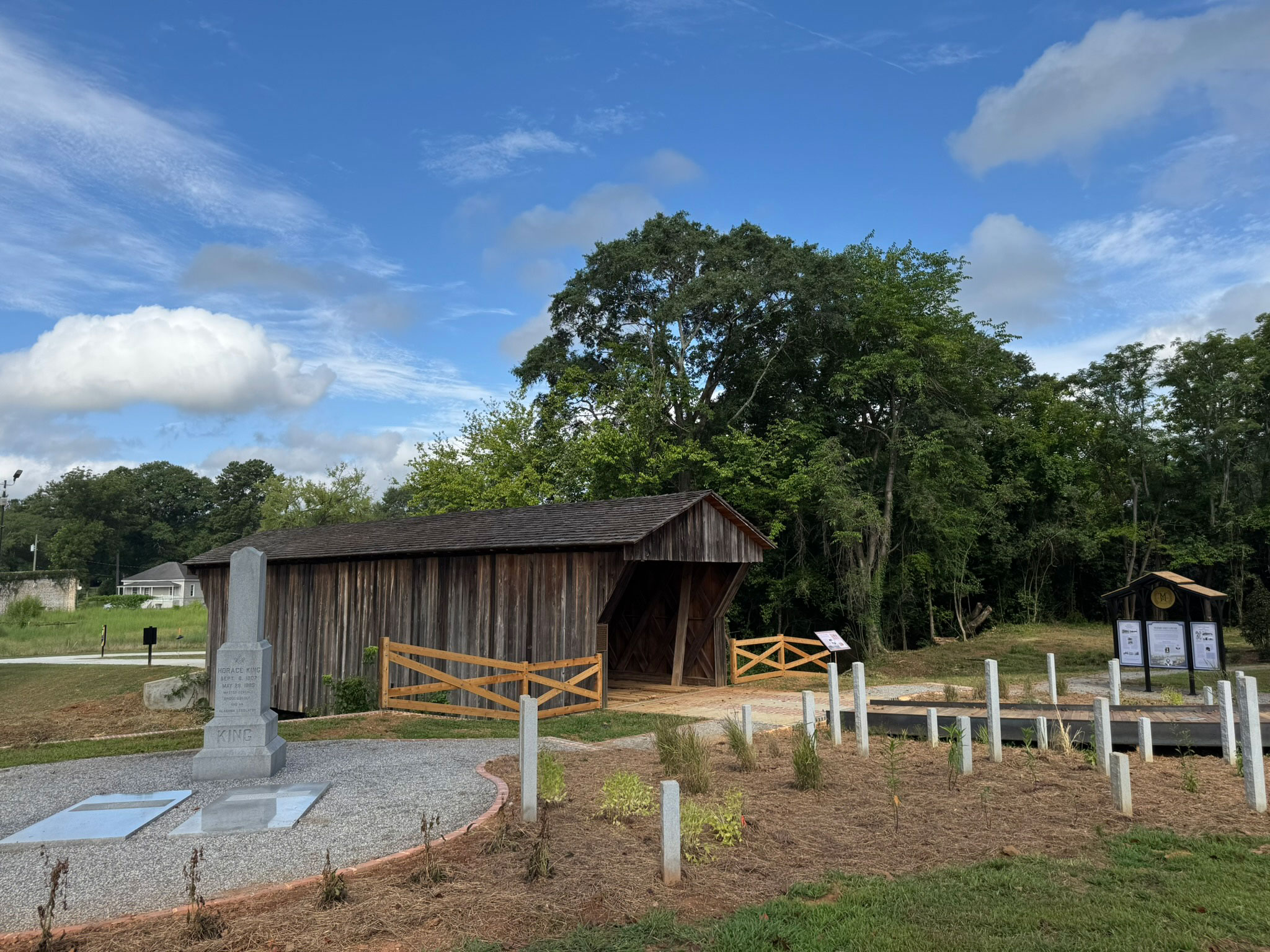 Horace King's gravesite and King Wehadkee Bridge in LaGrange, Georgia