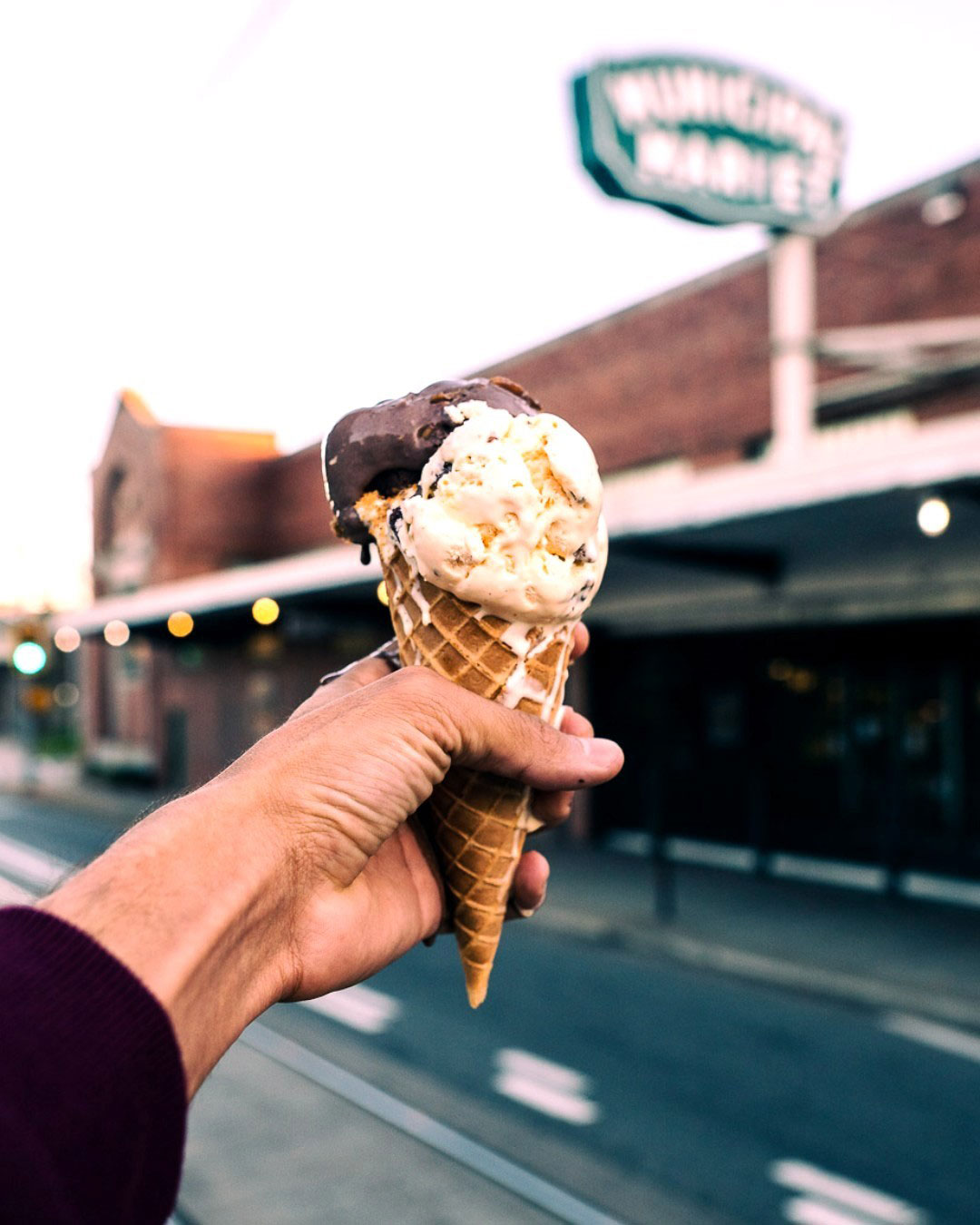 Ice cream cone at Sweet Stack Creamery in Atlanta, Georgia