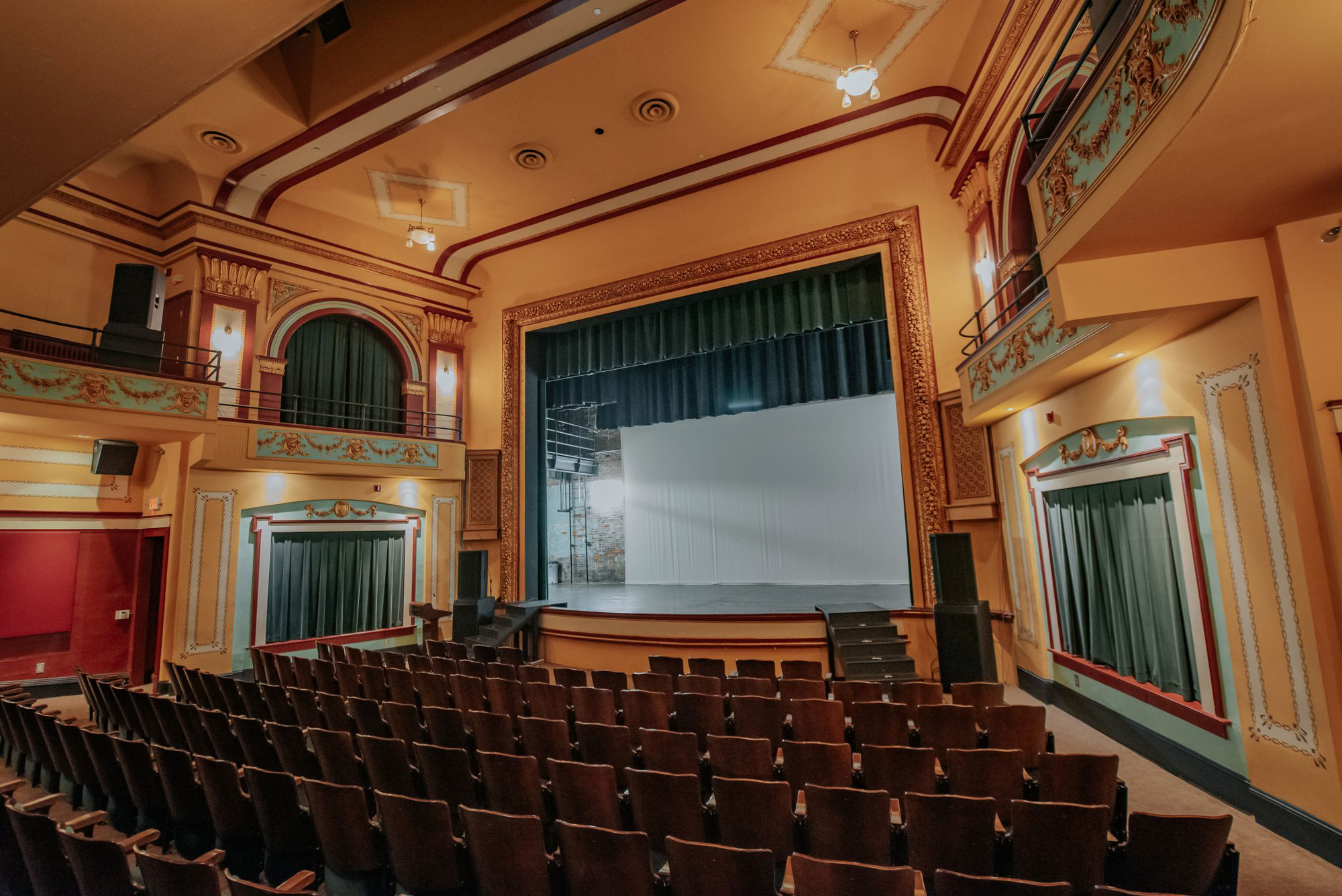 Stage inside Douglass Theatre in Macon, Georgia