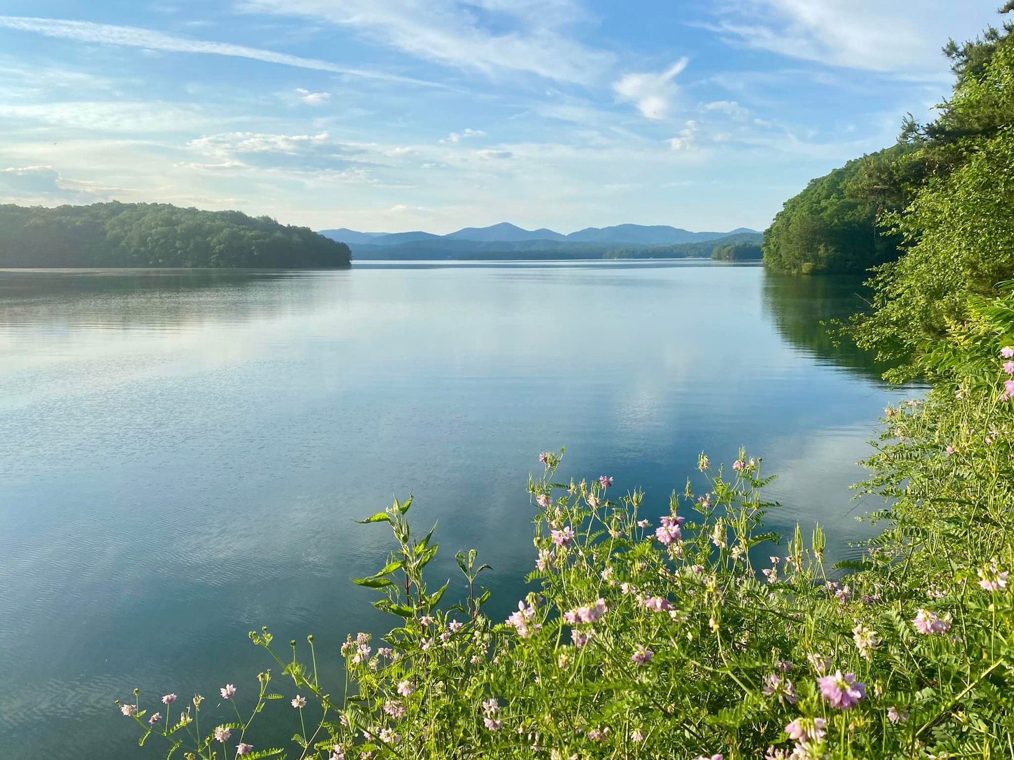 View of Lake Blue Ridge from Lake Blue Ridge Dam Recreation Park in Blue Ridge, Georgia