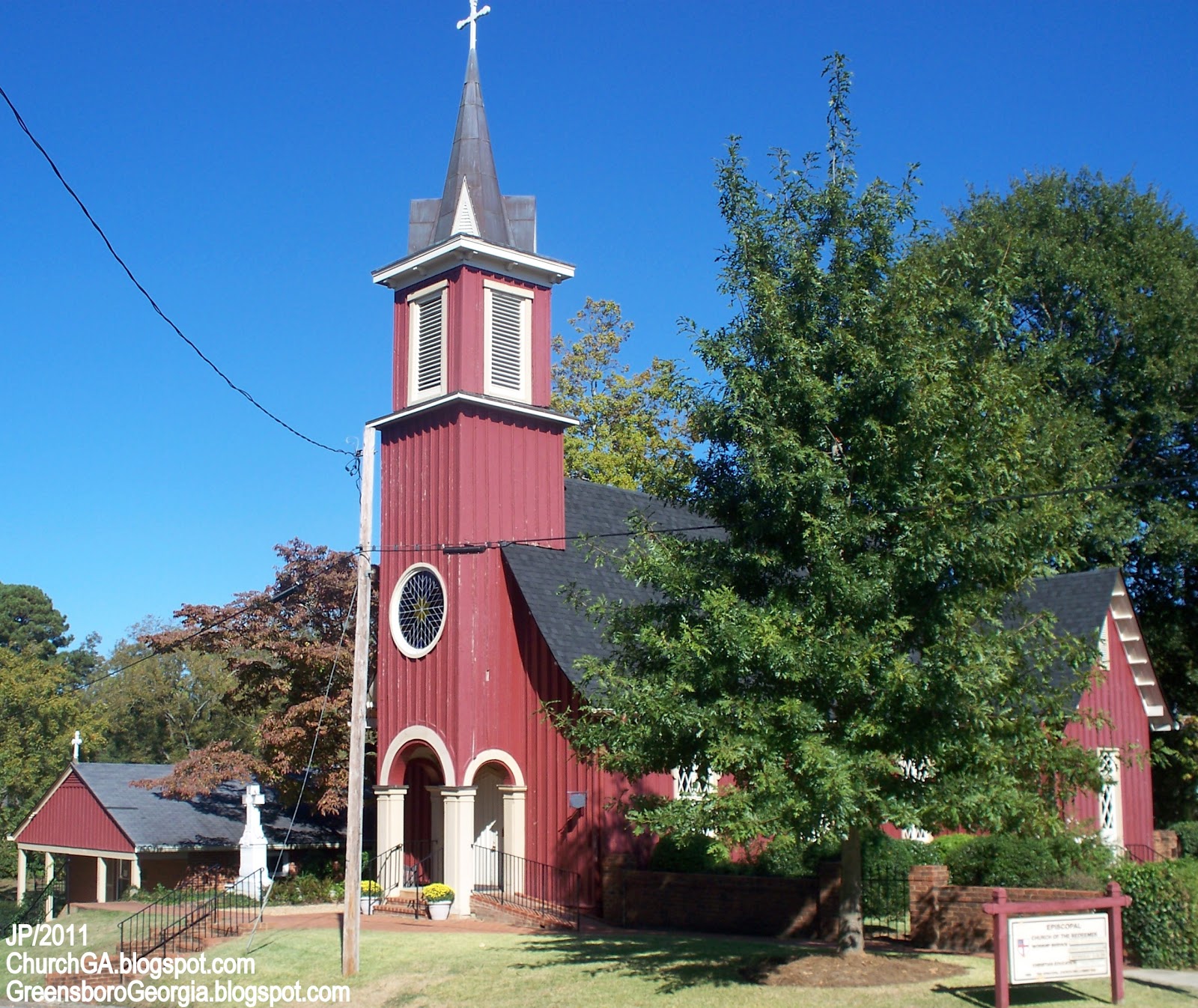 The paint color on The Episcopal Church of the Redeemer has an unusual story.