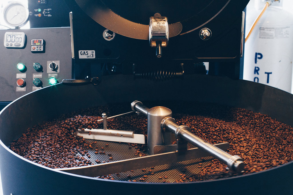 Roasting coffee at East Pole Coffee in Atlanta, Georgia