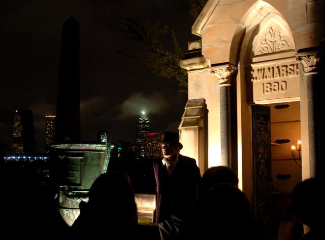 An actor on Historic Oakland Cemetery's Halloween Tour. Credit: AJC/Jamie Gumbrecht