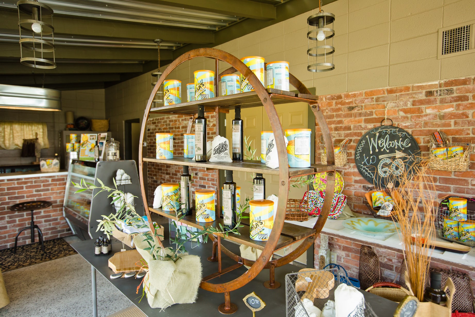 Georgia Olive Farms olive oil and Gayla's Grits in Lakeland, Georgia
