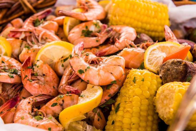Seafood on Little St. Simons Island, Georgia