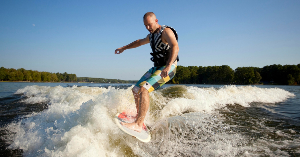 Wakesurfing on Lake Oconee