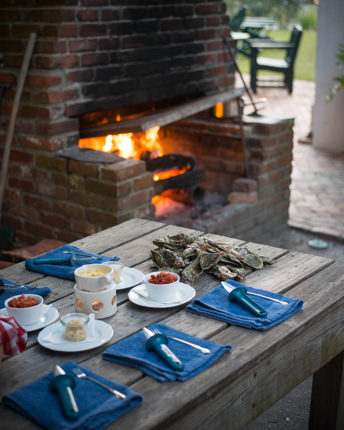 Oyster roast at The Greyfield Inn on Cumberland Island, Georgia