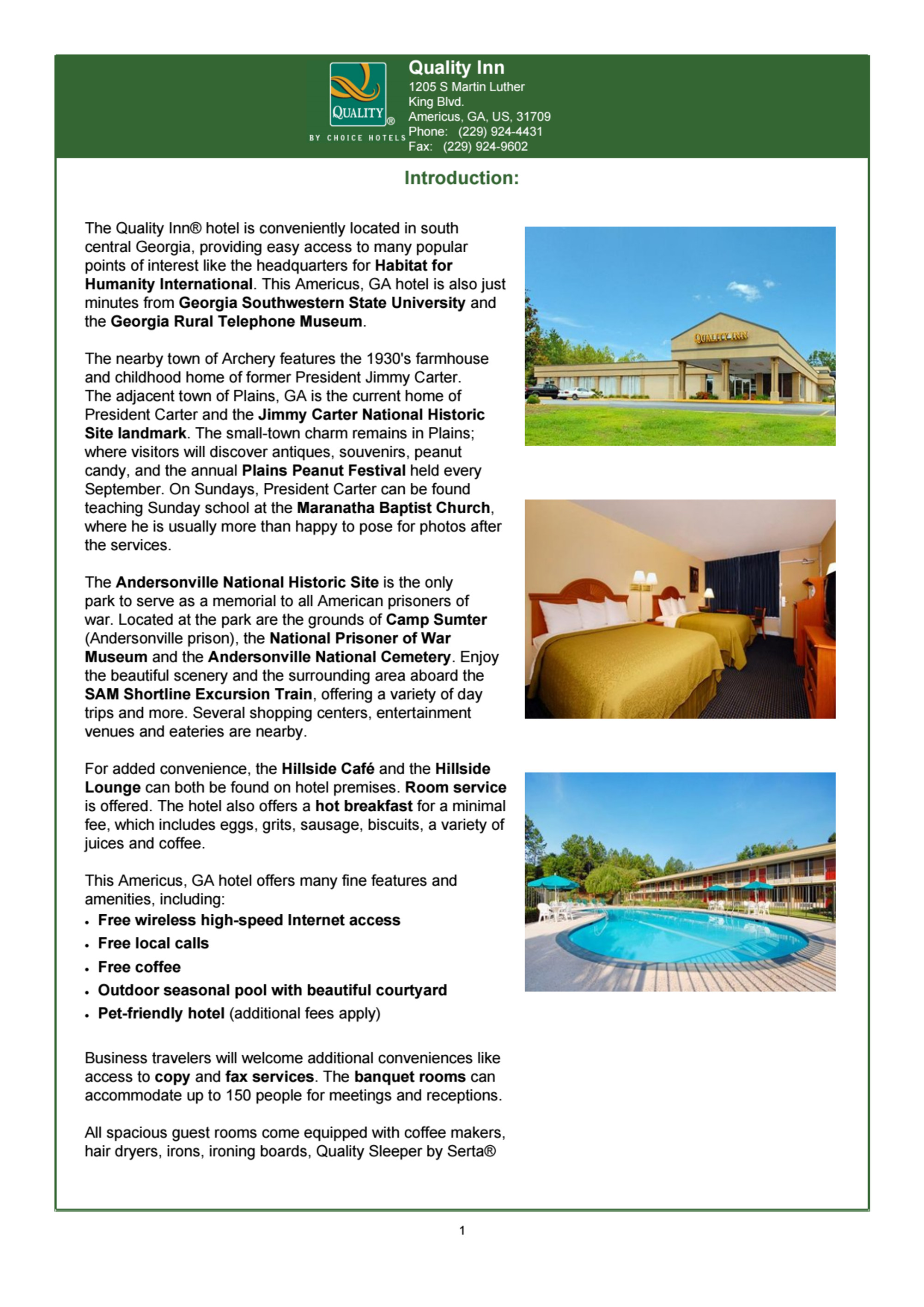 Quality Inn, Americus