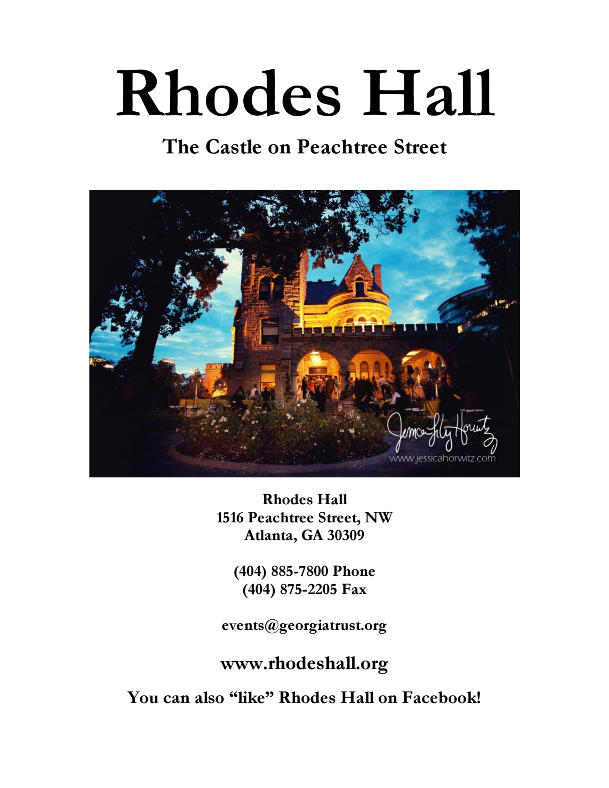 Rhodes Hall Rental Information