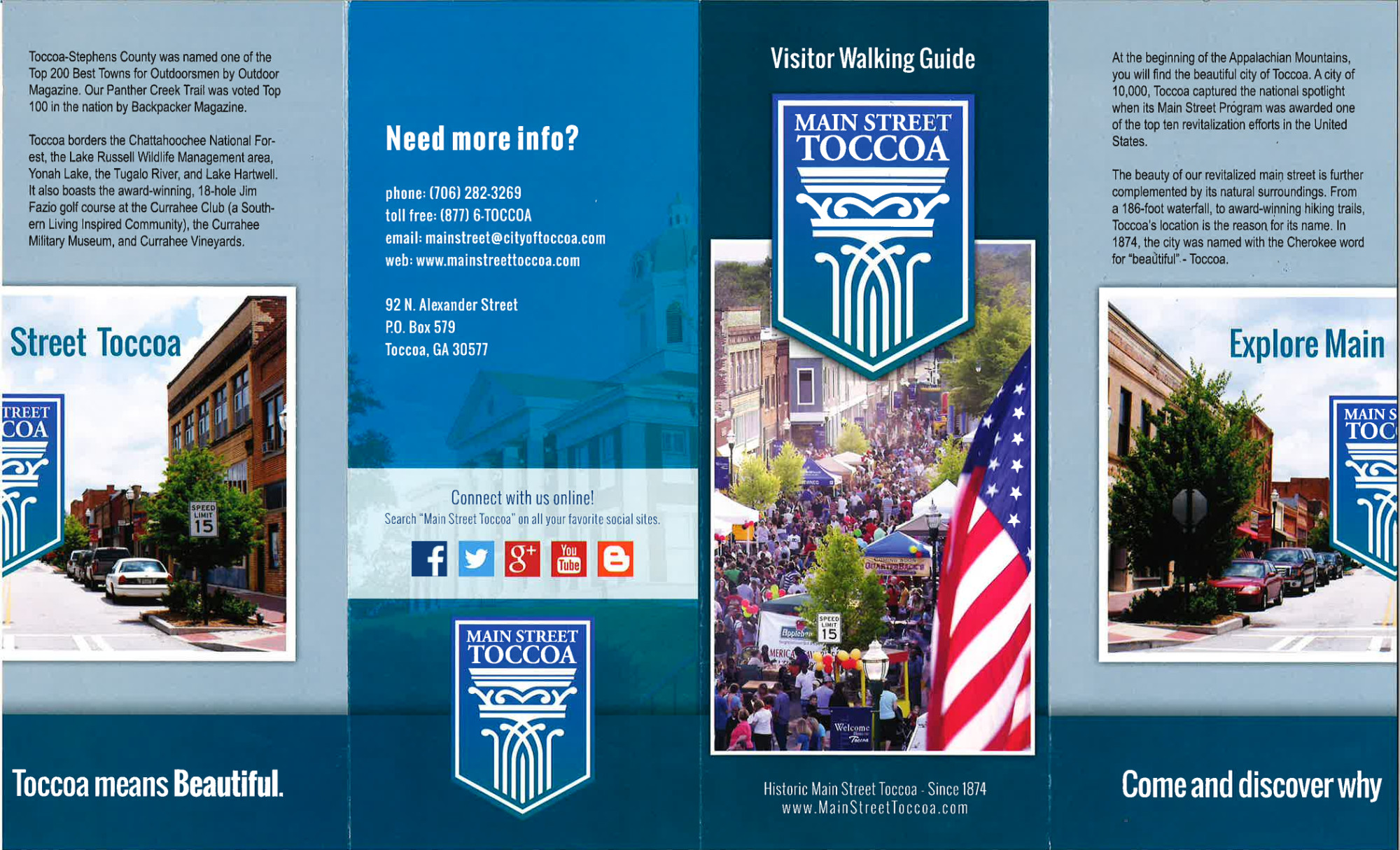 Visitor Walking Guide Historic Downtown Toccoa