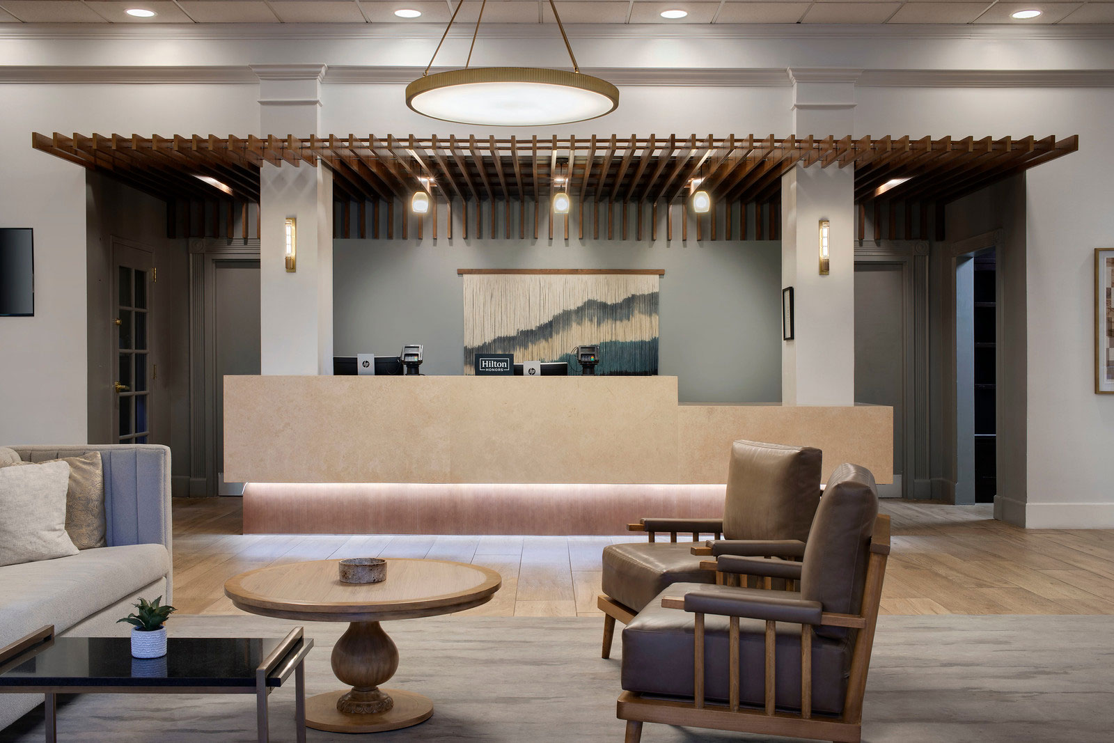 Inside the lobby at the DoubleTree in Roswell, Georgia