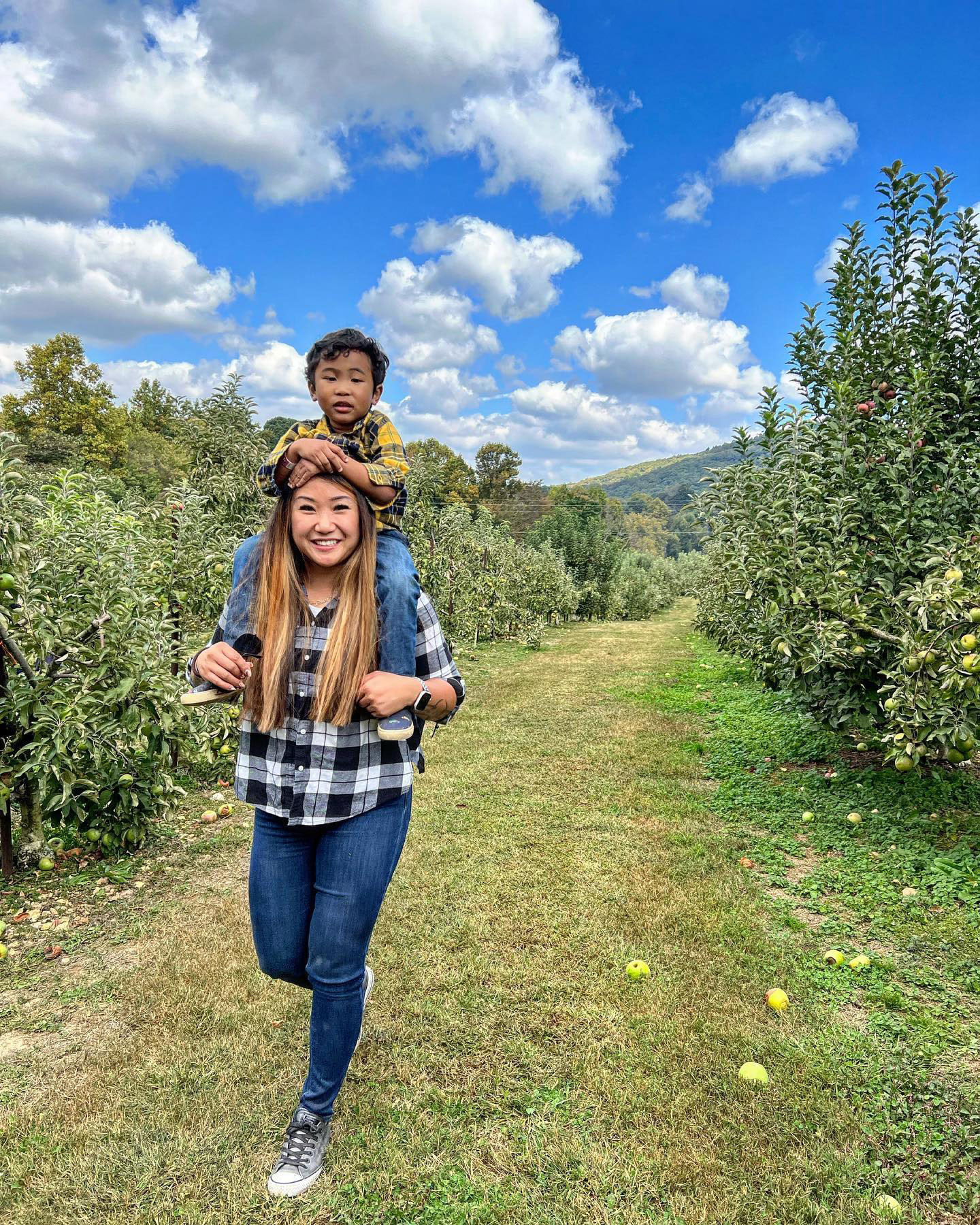 Mother and child at Hillcrest Orchards in Ellijay, Georgia