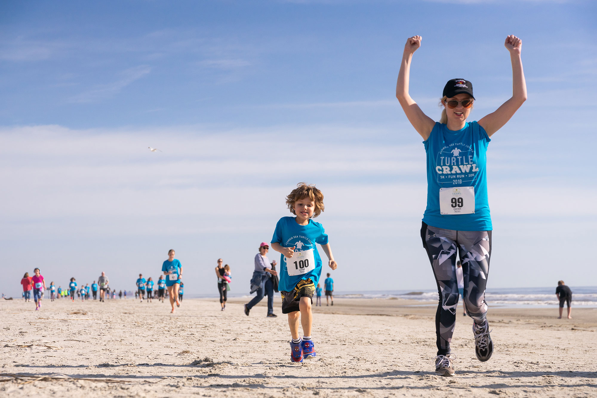 Turtle Crawl runners on Jekyll Island, Georgia