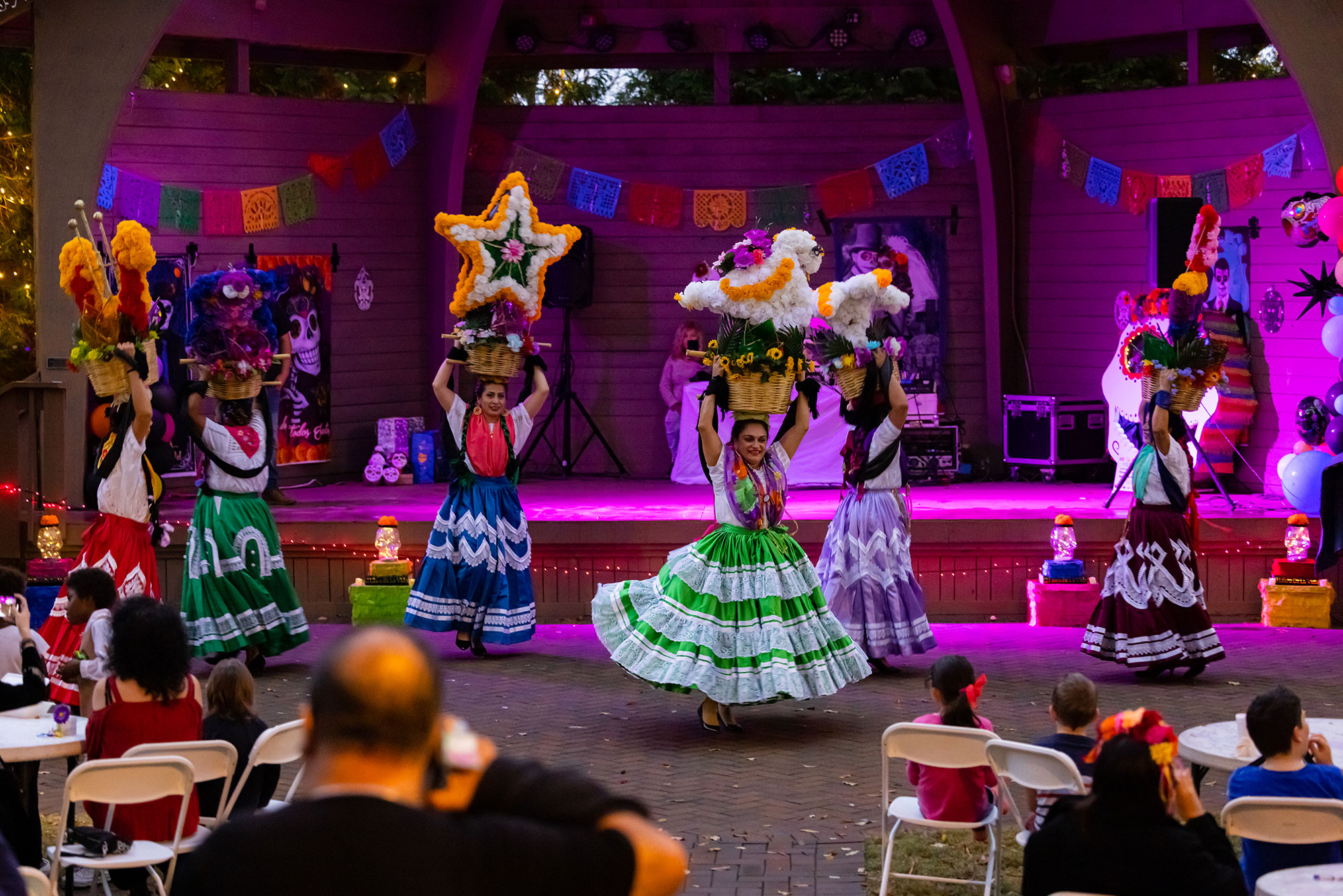 Dancers performing at Día de los Muertos in Norcross, Georgia
