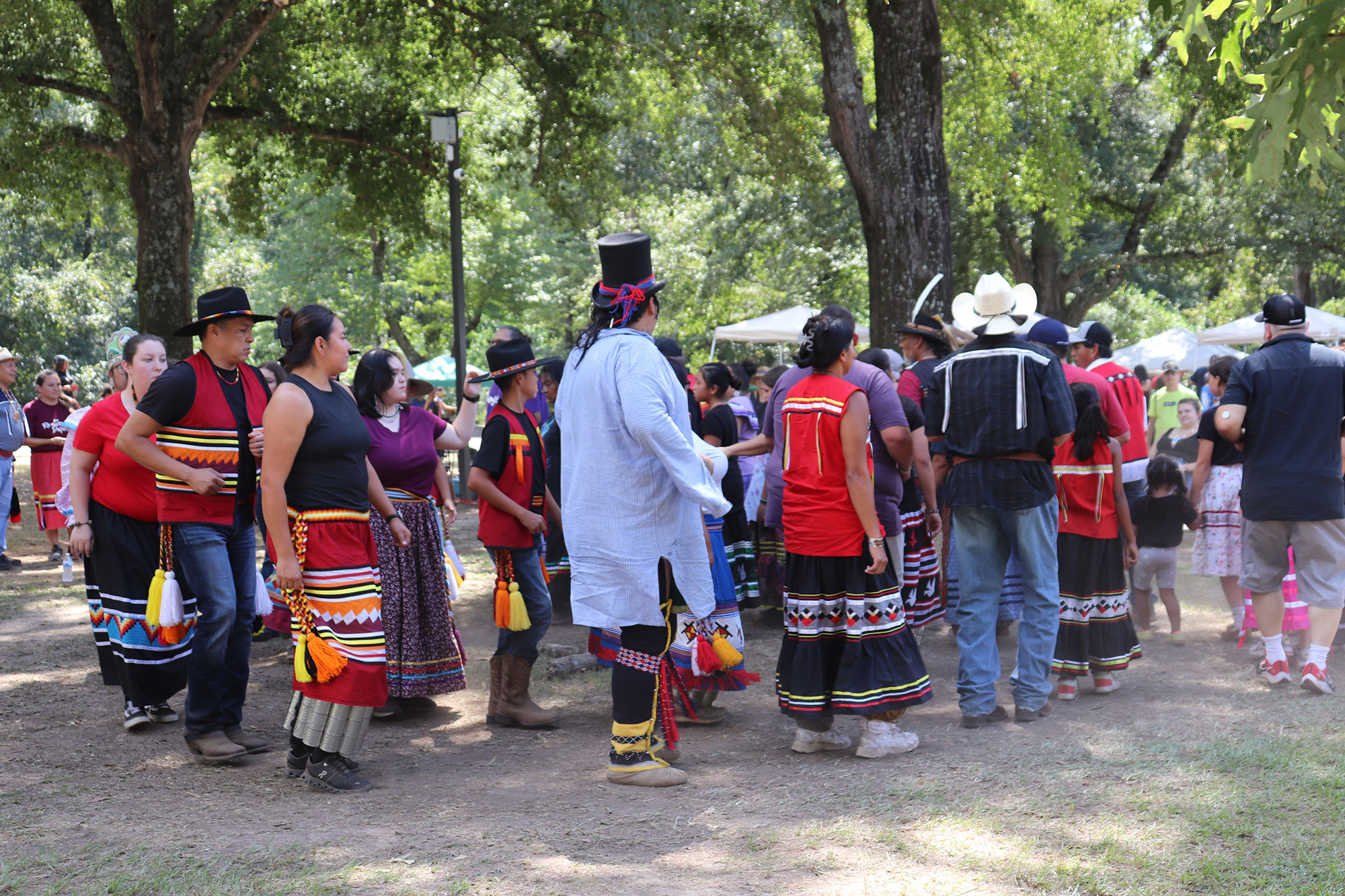 Group of people at Ocmulgee Indigenous Celebration in Macon, Georgia