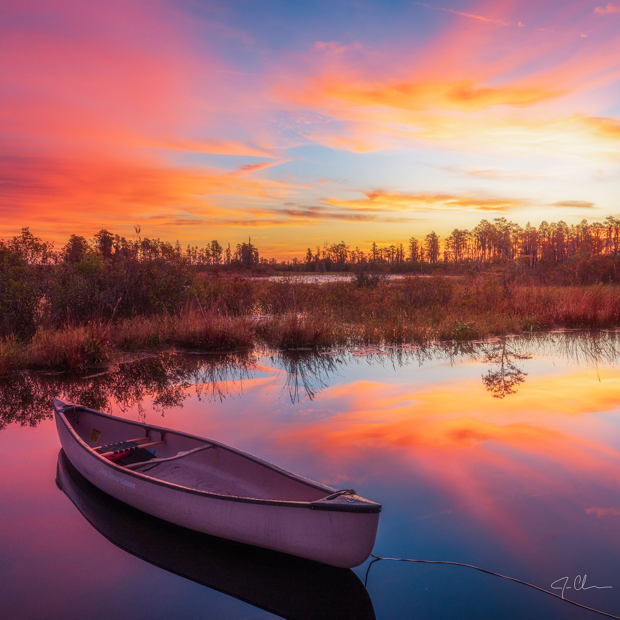 Boat in the Okefenokee Swamp in south Georgia. Photo by Jason Clemmons