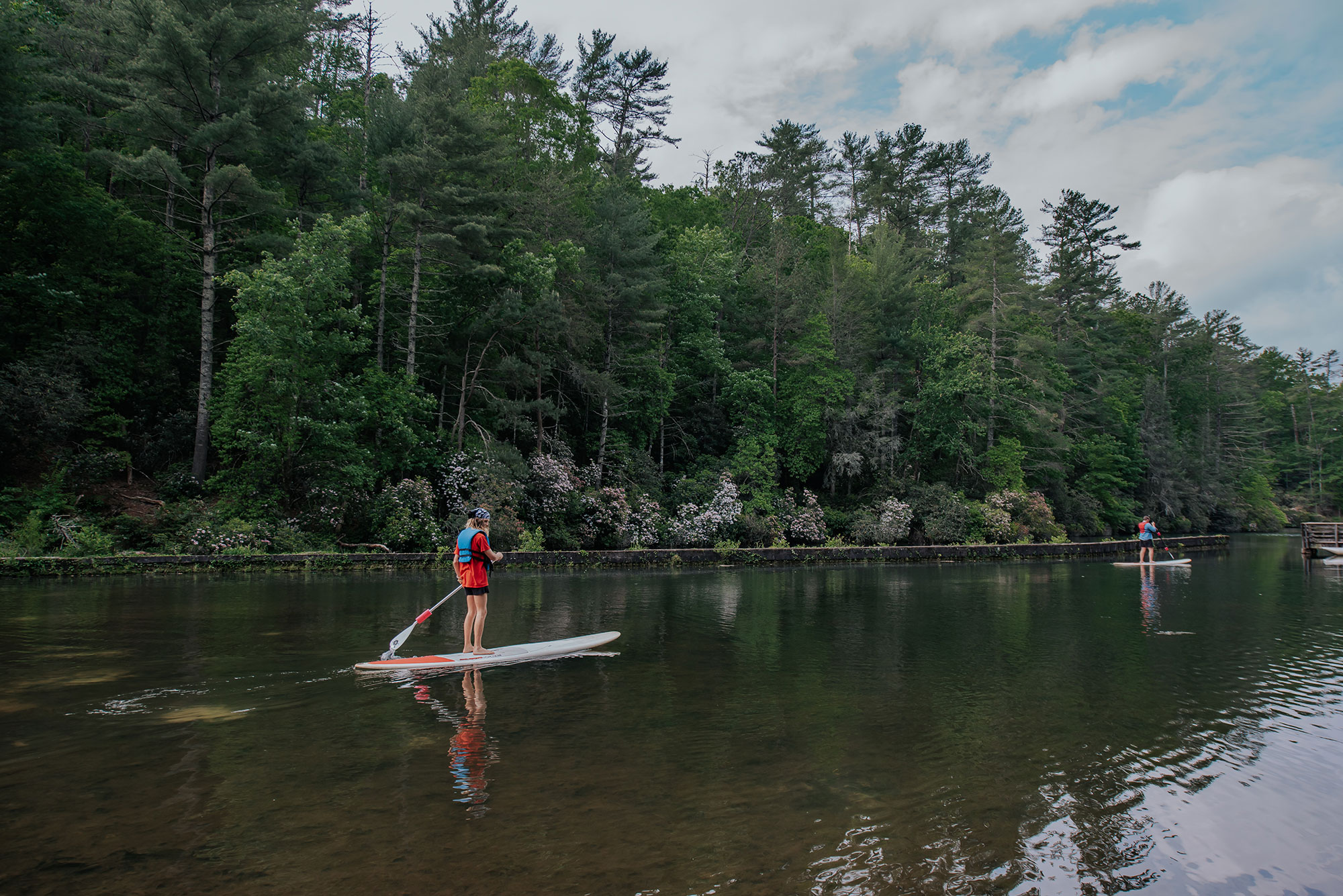 Standup paddleboarding at Unicoi State Park in Helen, Georgia