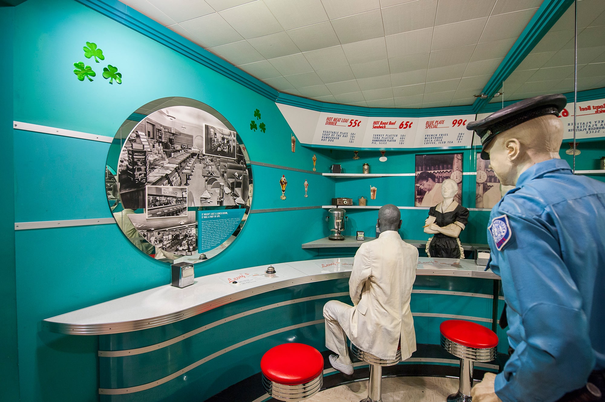 Lunch counter inside the Ralph Mark Gilbert Civil Rights Museum in Savannah