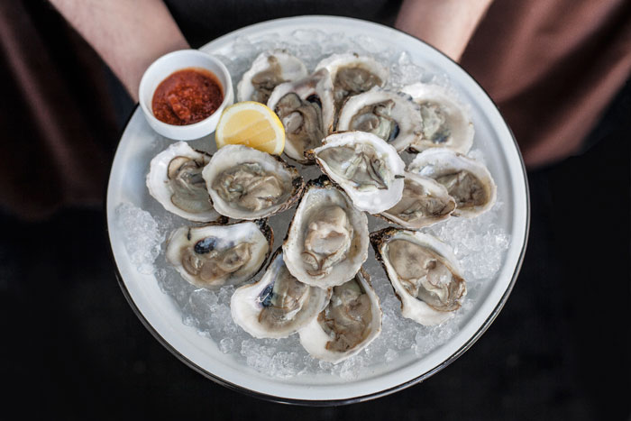 Oyster plate at Seabear Oyster Bar in Athens, Georgia