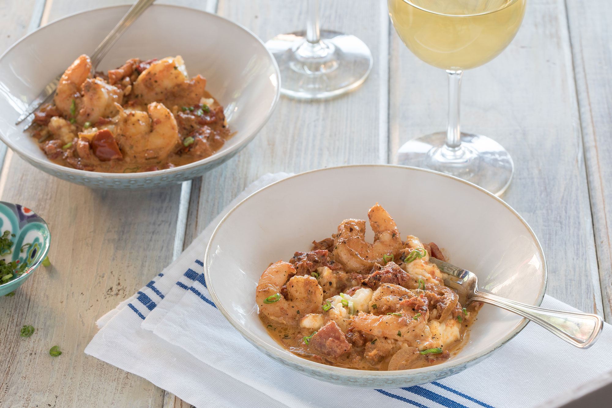 Shrimp and grits at Georgia Sea Grill on St. Simons Island, Georgia