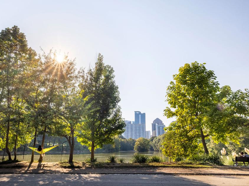 View of Atlanta skyline from Piedmont Park. Photo by @benjamingalland